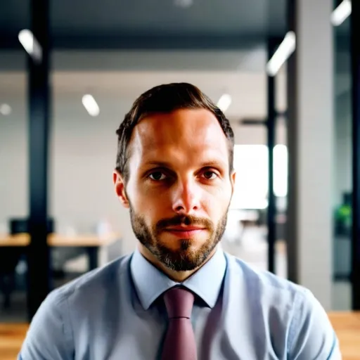 Prompt: A photorealistic business portrait with a subtly blurred background. The subject is dressed in business casual attire, appearing confident, intelligent, and approachable, with a warm and professional demeanor.