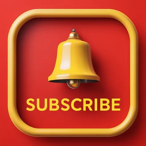 Prompt: (accurately spelled text "subscribe"), red square with a (bold) yellow frame, featuring a distinctive bell icon, name "Carlos Trillo", (clean) digital rendering style, vibrant colors, modern graphics, polished design, suitable for promotional purposes, perfect for online platforms, showcasing creativity and professionalism, (high-quality) behance HD, eye-catching and inviting aesthetic.