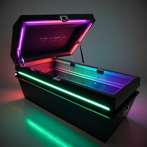 Prompt: RGB coffin