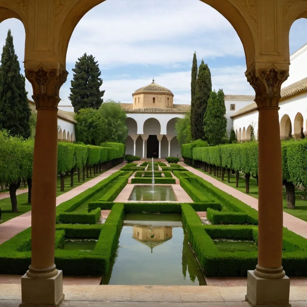 Prompt: Cordoba nasrin palace gardens