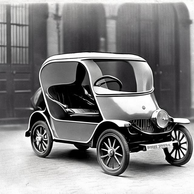 Prompt: A modern microcar as it would have looked like in 1910.