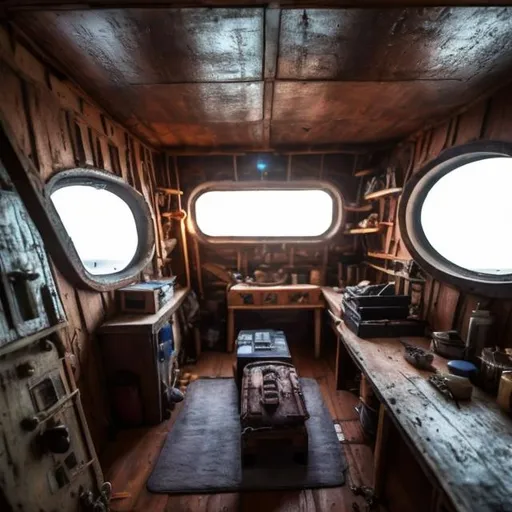 Prompt: 
The ship I have isn’t pretty by any means and extremely small. More than one person in here and it would feel like living with a family in a tiny home. It comprises 3 main rooms. The cargo bay, cockpit, and engine room. There are a few smaller rooms as well, like the one I sleep in and the bathroom which are both about the size of a long lounge chair. I try to do what I can to keep it nice in here with some artwork up and always a candy cane candle lit for scent. I finish the last bit of my room-temperature coffee and sit down in the cockpit's main seat.
