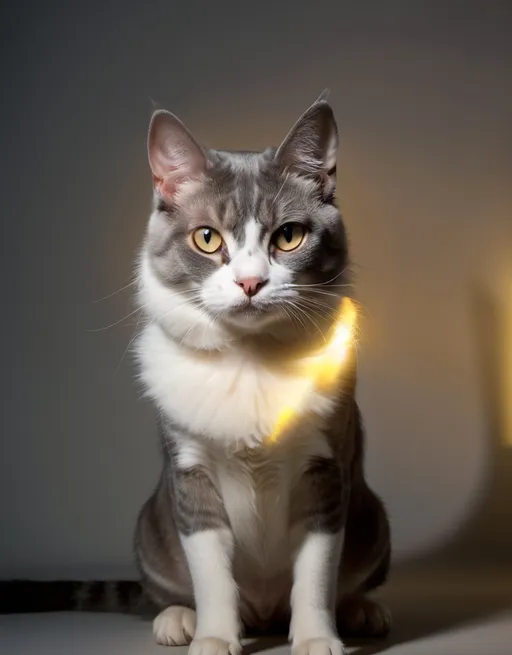 Prompt: hybrid of cat and dog, half cat half dog, high quality, atmospheric lighting
