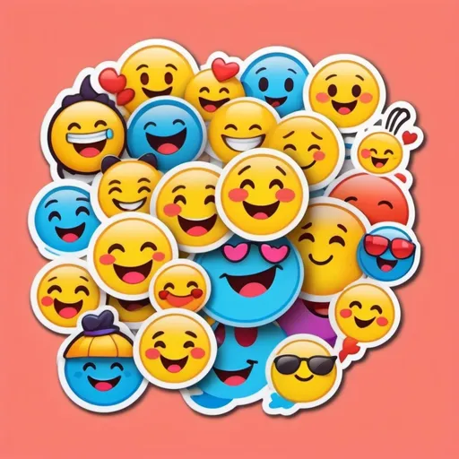 Prompt: (emojis), vibrant colors, playful expressions, cheerful ambiance, cartoonish style, foreground filled with various emoji designs, background with a dynamic and fun pattern, high contrast, whimsical elements, appealing figures, inviting atmosphere, ultra-detailed, suitable for digital art or illustration settings, imaginative overload of expressions.