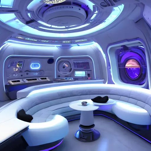 Prompt: futuristic space lounge