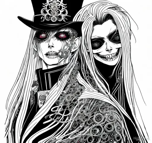 Prompt: Detailed illustration of Alucard from Hellsing Ultimate OVA in Disney princess style, Corazon style, regal and elegant pose, high quality, colorful, detailed facial features, intricate clothing, vibrant palette, fantasy, gothic, regal attire, detailed eyes, luxurious design, professional, enchanting lighting