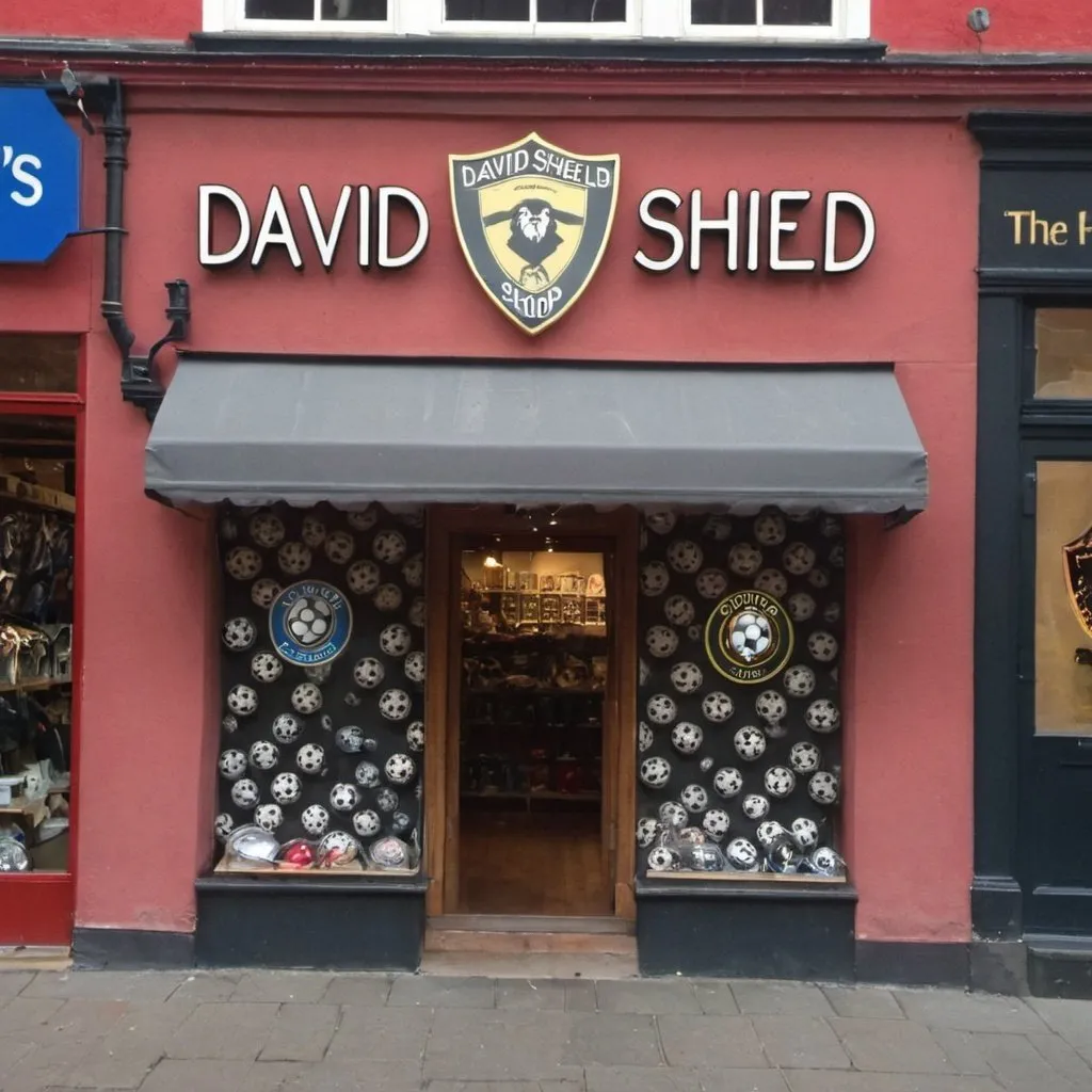 Prompt: Soccer and David's Shield Shop in the Middle