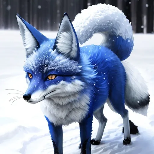 Prompt: blue snow fox