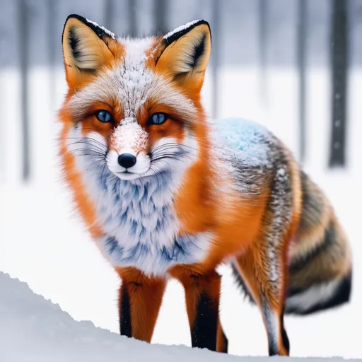 Prompt: blue snow fox