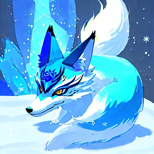 Prompt: blue snow fox