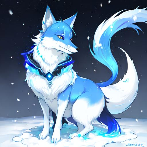 Prompt: blue snow fox