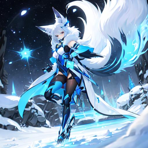 Prompt: blue snow fox