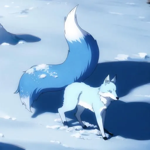 Prompt: blue snow fox
