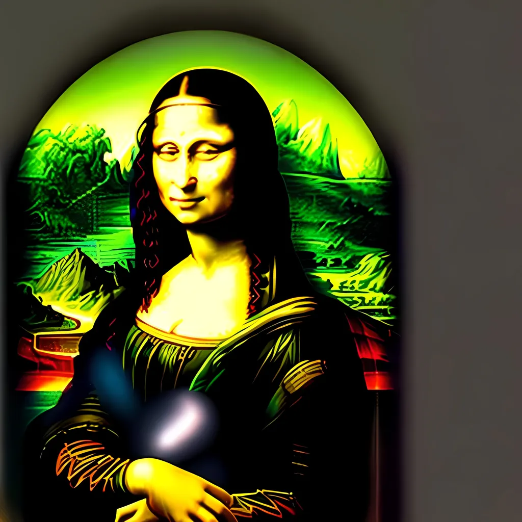 Prompt: Mona lisa gioconda in cyberpunk style