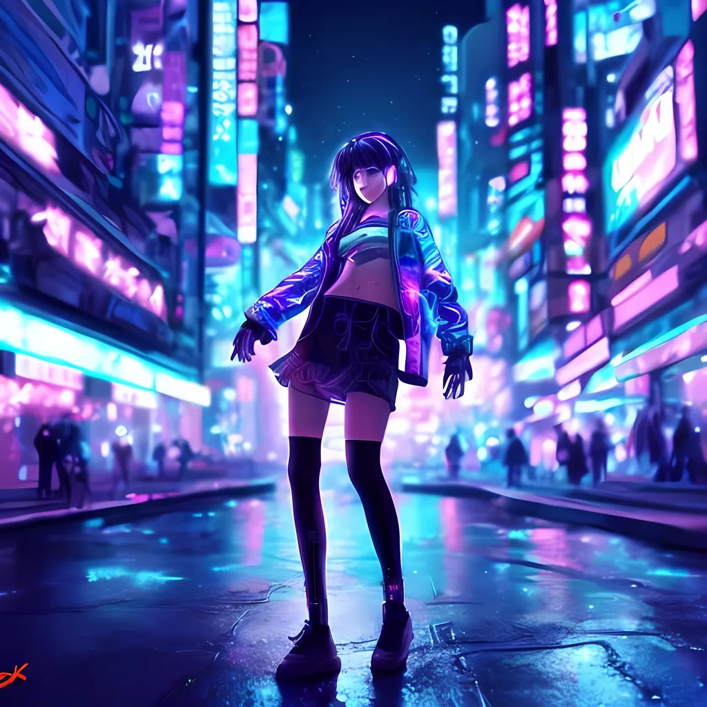 Music, girl, anime, neon, bonito, blue, light, HD wallpaper | Peakpx