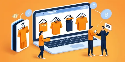 Prompt: Draw a picture about the sequential recommendation system widely used in online e-commerce platform such as Amazon and Yelp. Make the picture fasionable and imaginative and in the online e-commerce platform.