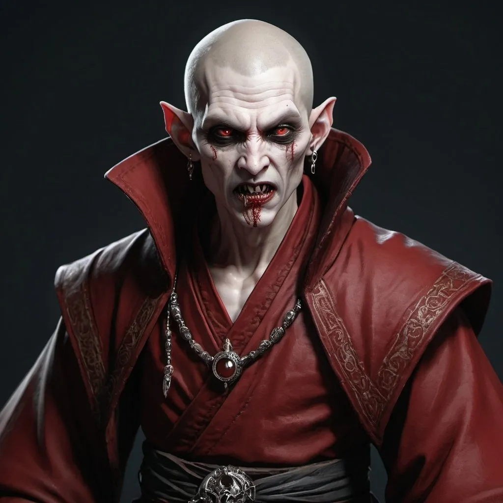 Prompt: a high detail monk vampire
