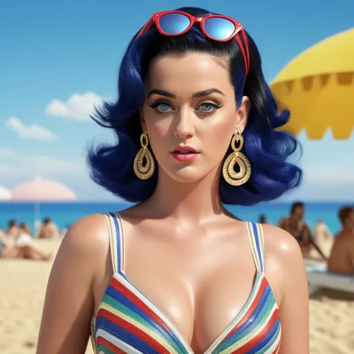 Prompt: Hyperrealistic 3D Katy Perry in 90s italian Rimini Beach summer and hot fashion Moschino, photorealistic, accurate features, Moschino outfit, high resolution 64k, detailed textures, realistic lighting, Rimini beach backdrop, sophisticated, elegant, photorealism, Italian fashion, 90s style, high quality, Moschino, detailed design, accurate, realistic rendering, lifelike, professional, professional lighting 