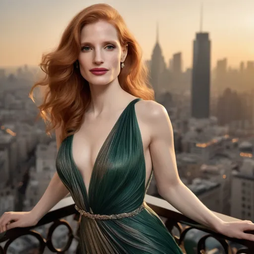 Prompt: Jessica Chastain wearing Giorgio Armani 