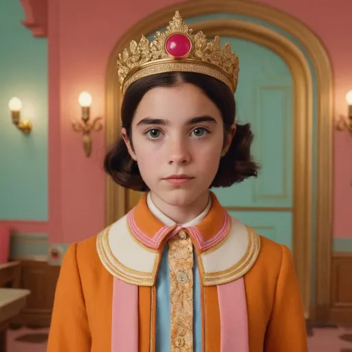 Prompt: Princess Leila but in a Wes Anderson movie
