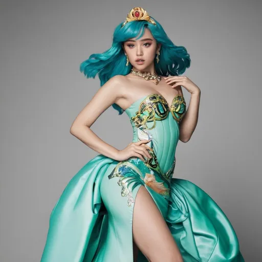 Prompt: Arisa as Ariel wearing Versace 