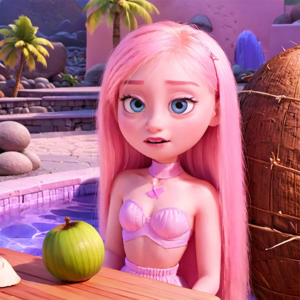 Prompt: Kim Petras coconuts 