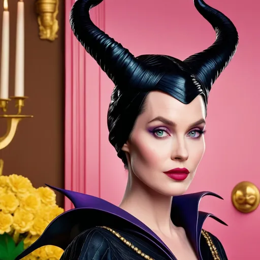 Prompt: Maleficent in a Wes Anderson movie 