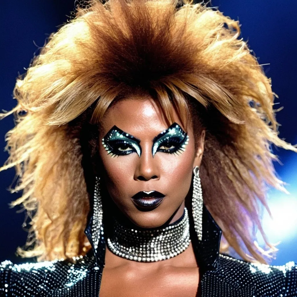 Prompt: Beyoncé glam rock look