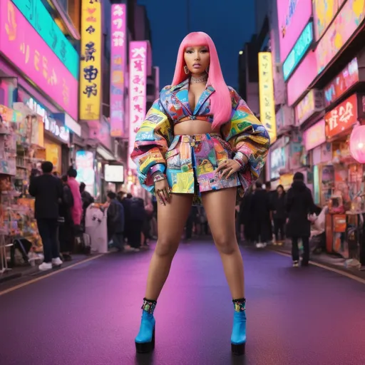 Prompt: Nicki Minaj wearing Miu Miu Harajuku inspo
