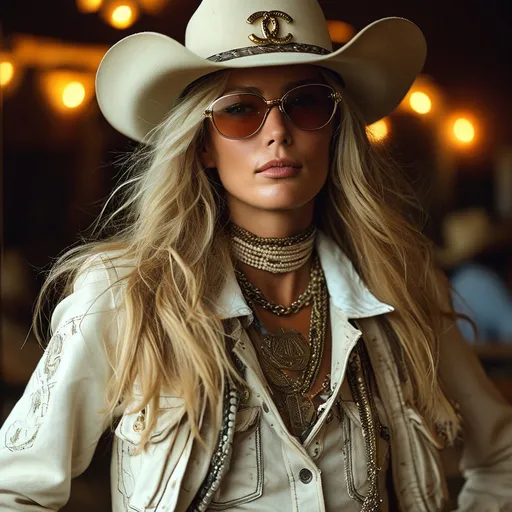 Prompt: Chanel cowgirl look