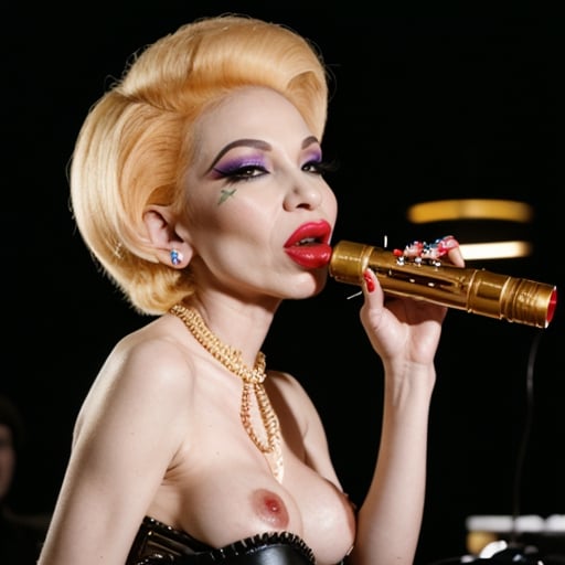 Prompt: Amanda Lepore burning