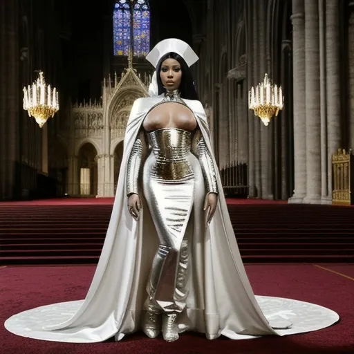 Prompt: Nicki Minaj as the new pope wearing Balmain