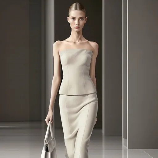 Prompt: (Armani concept), elegant fashion design, luxury clothing, sophisticated textures, refined styles, minimalist aesthetics, modern trends, quality craftsmanship, high fashion, soft lighting, lavish ambiance, muted color palette, (ultra-detailed), (HD), captivating and timeless elegance, upscale vibe, chic accessories, and a hint of exclusivity.