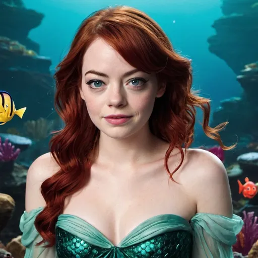 Prompt: Emma Stone as Ariel