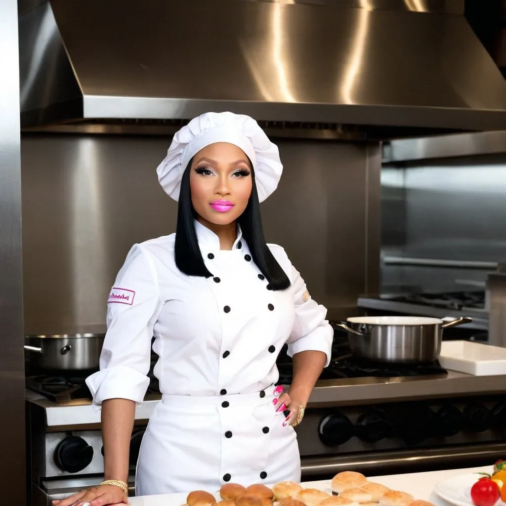 Prompt: Nicki Minaj as a chef 