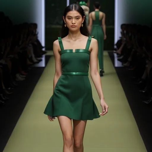 Prompt: Green Dress by Fendi 
