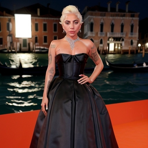 Prompt: Lady Gaga wearing Prada at Venice Film Festival 