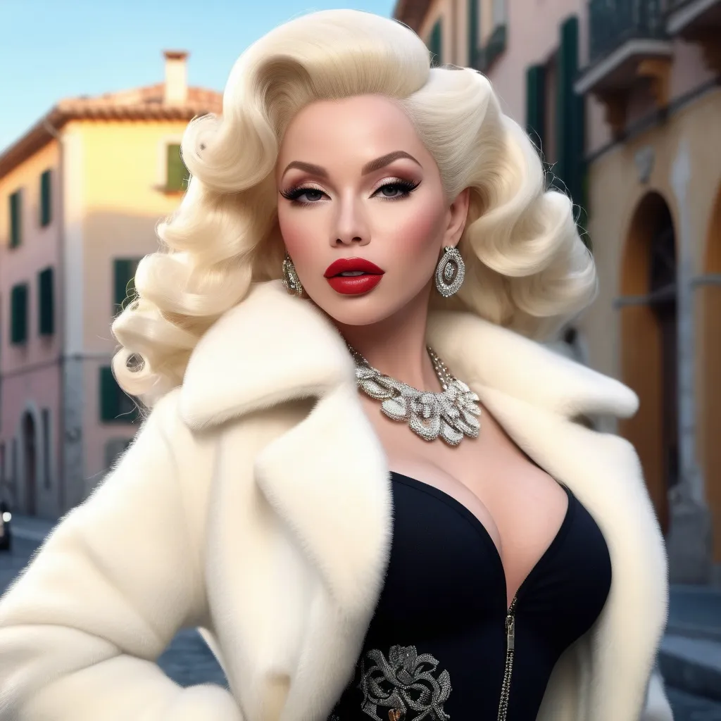 Prompt: Hyperrealistic 3D Amanda Lepore in 80s italian Courmayeur winter and cold fashion, photorealistic, accurate features, Versace outfit, high resolution 64k, detailed textures, realistic lighting, Capri street backdrop, sophisticated, elegant, photorealism, Italian fashion, 80s style, high quality, Versace, detailed design, accurate, realistic rendering, lifelike, professional, professional lighting 