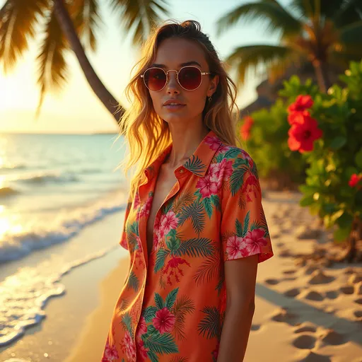 Prompt: Dsquared2 Hawaiian look 