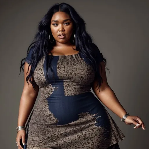 Prompt: Lizzo wearing Diesel dress