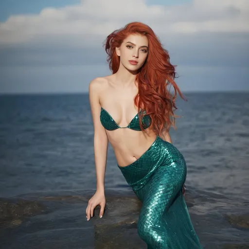 Prompt: Ariel the Mermaid wearing Gattinoni