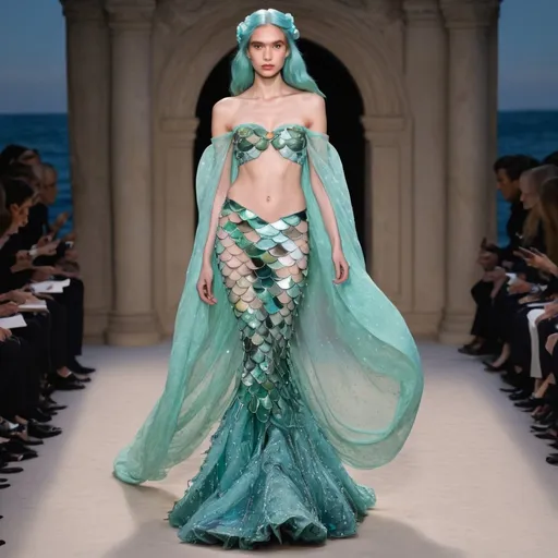 Prompt: Ariel the mermaid Valentino