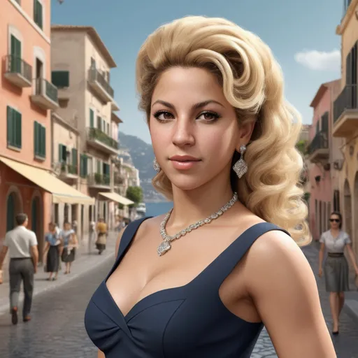Prompt: Hyperrealistic 3D rendering of Shakira in 50s Italian Capri fashion, photorealistic, accurate facial features, Prada outfit, high resolution 64k, detailed textures, realistic lighting, Capri street backdrop, sophisticated, elegant, photorealism, Italian fashion, 50s style, high quality, Prada, detailed design, accurate portrayal, realistic rendering, lifelike, professional, professional lighting 
