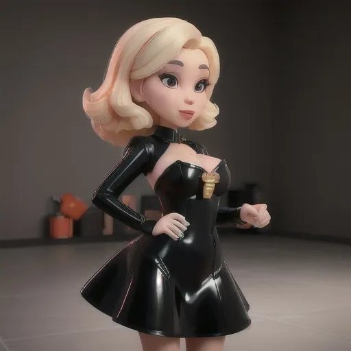 Prompt: An accurate and very detailed picture of Amanda Lepore 64K ultra HD 3D wearing a very accurated latex and black dress 