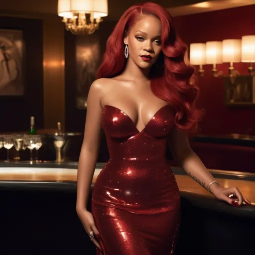 Prompt: Rihanna as Jessica Rabbit 