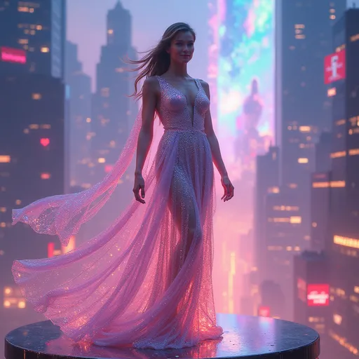 Prompt: Goddess of futuristic love