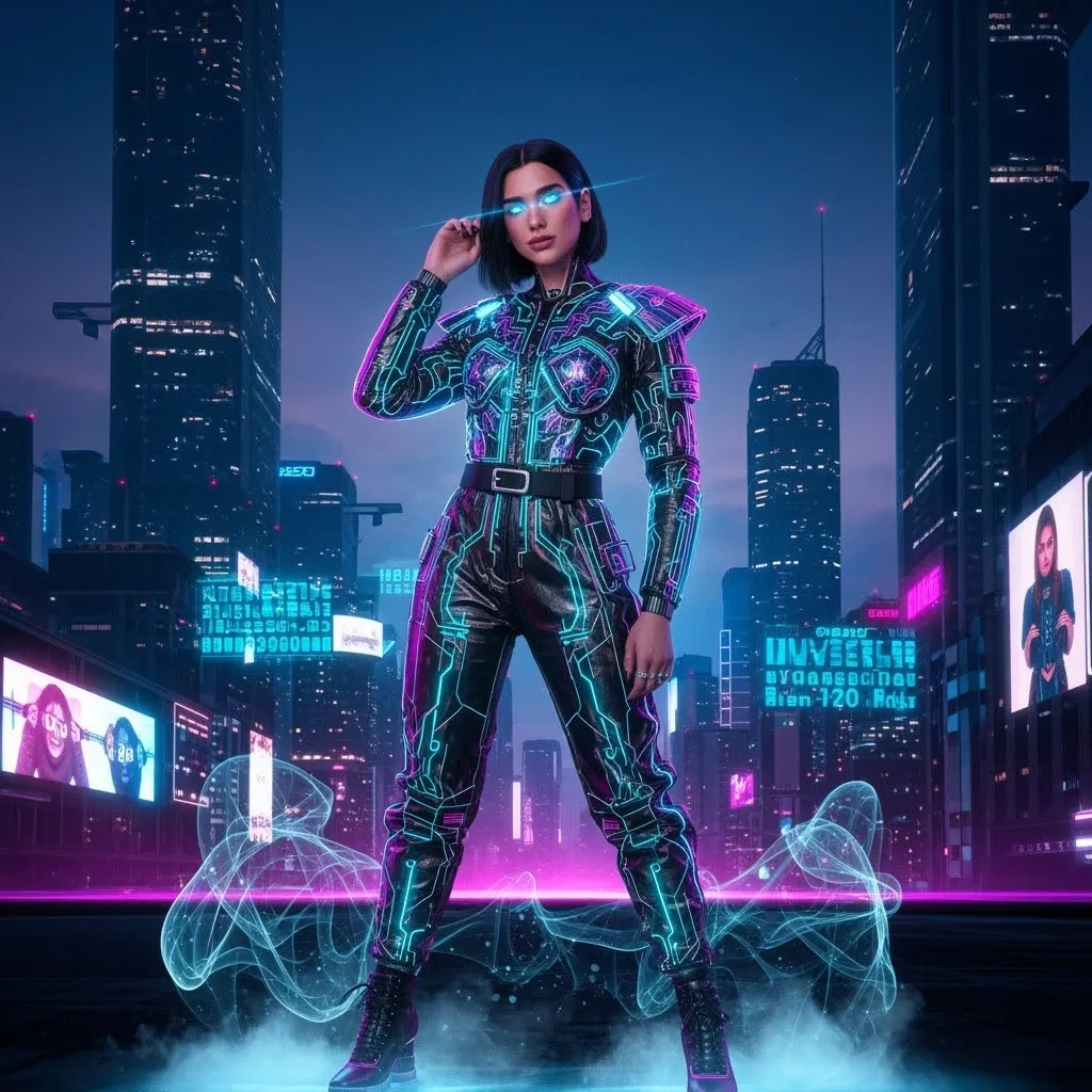 Prompt: Cyber Dua Lipa 