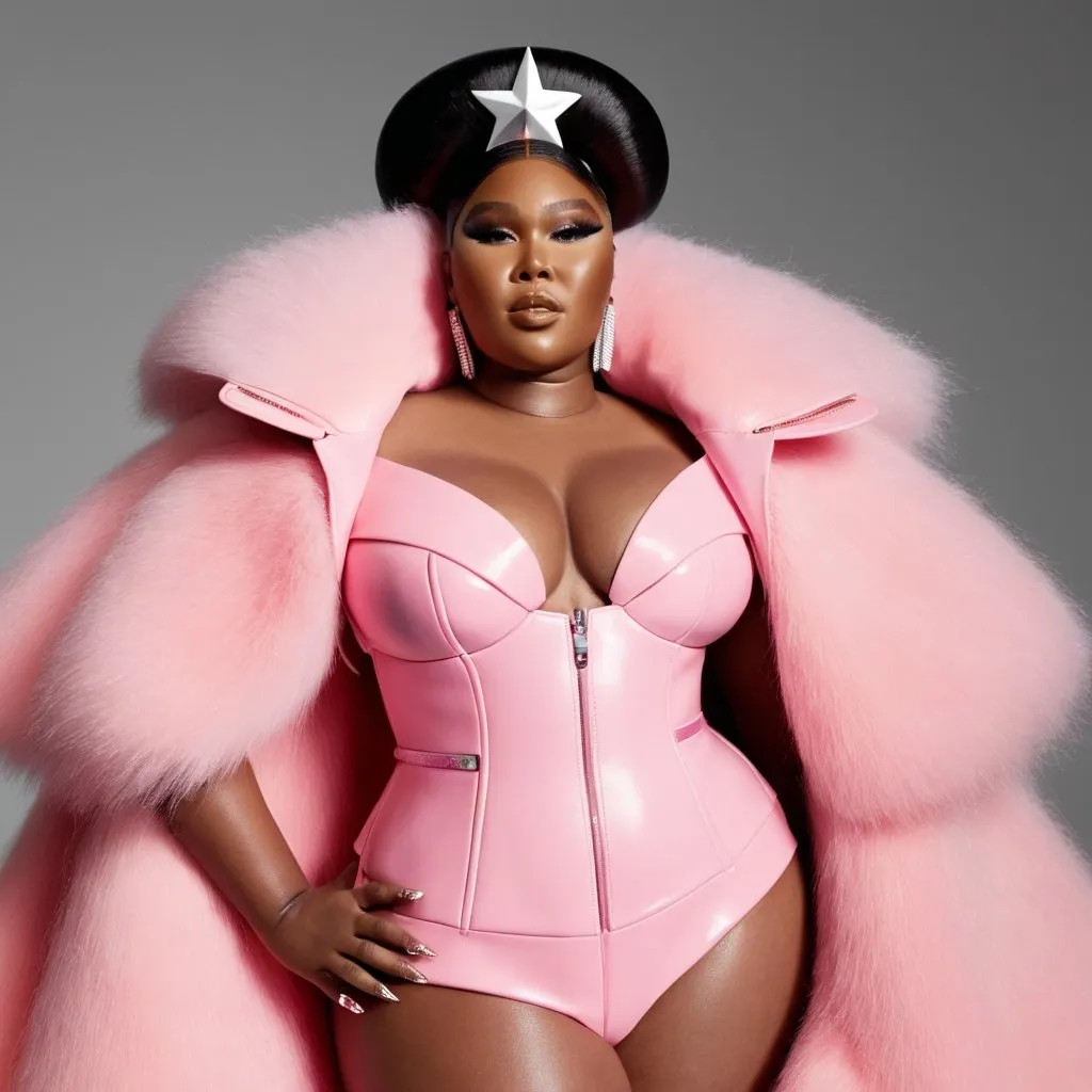 Prompt: Barbie Lizzo Mugler