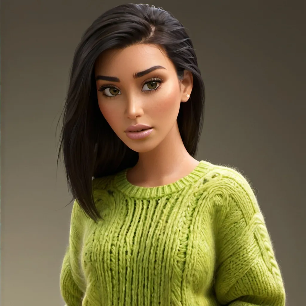Prompt: Kim Kardashian wearing Benetton sweater