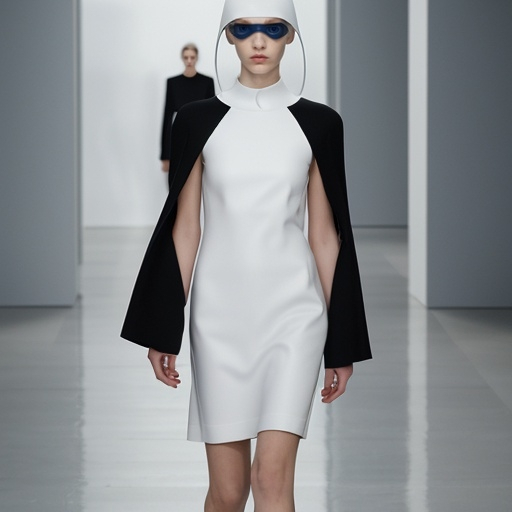 Prompt: Jil Sander cyber look